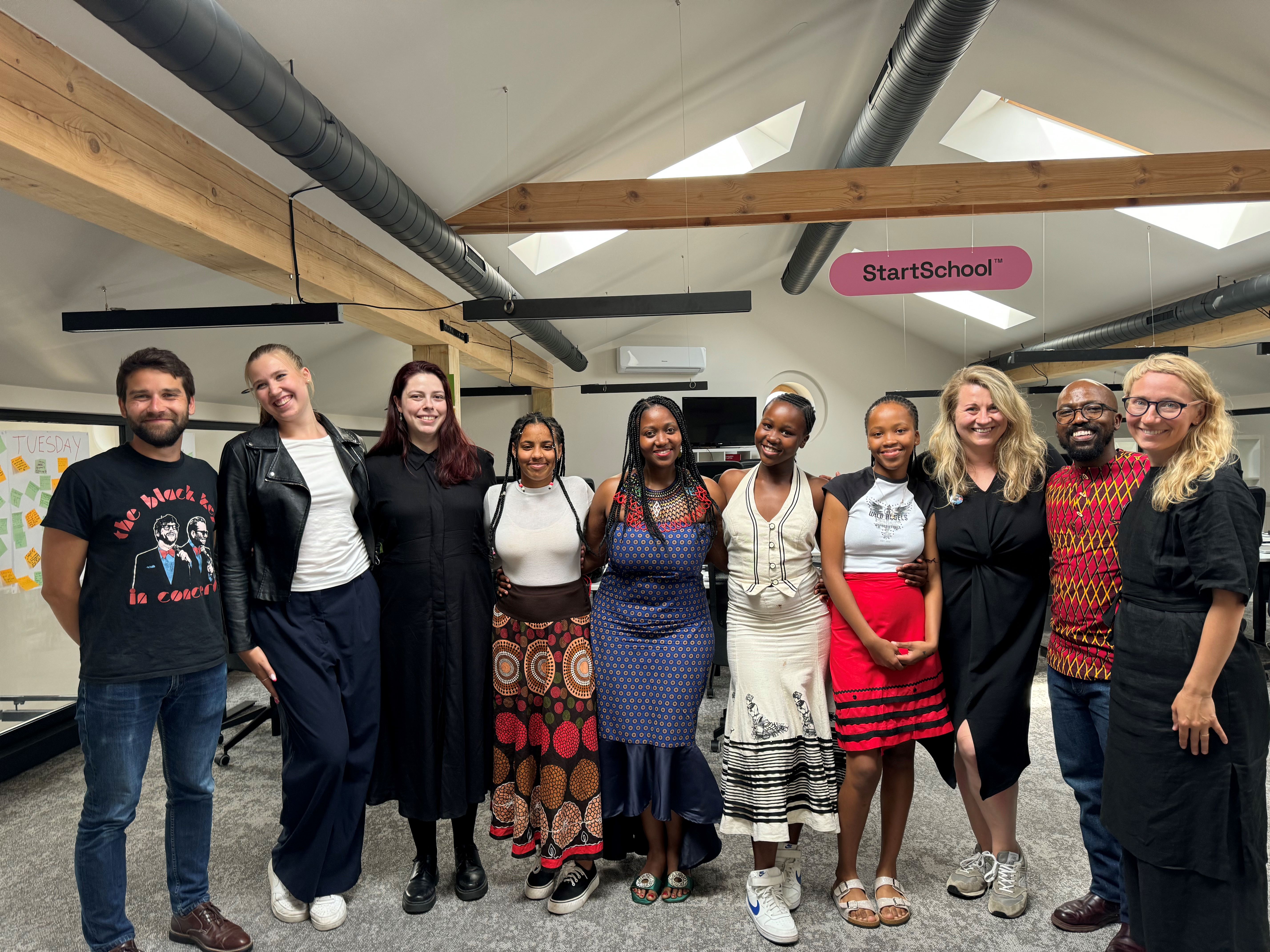 Girls In STEAM group photo — participants and team members gathered together at a program event
